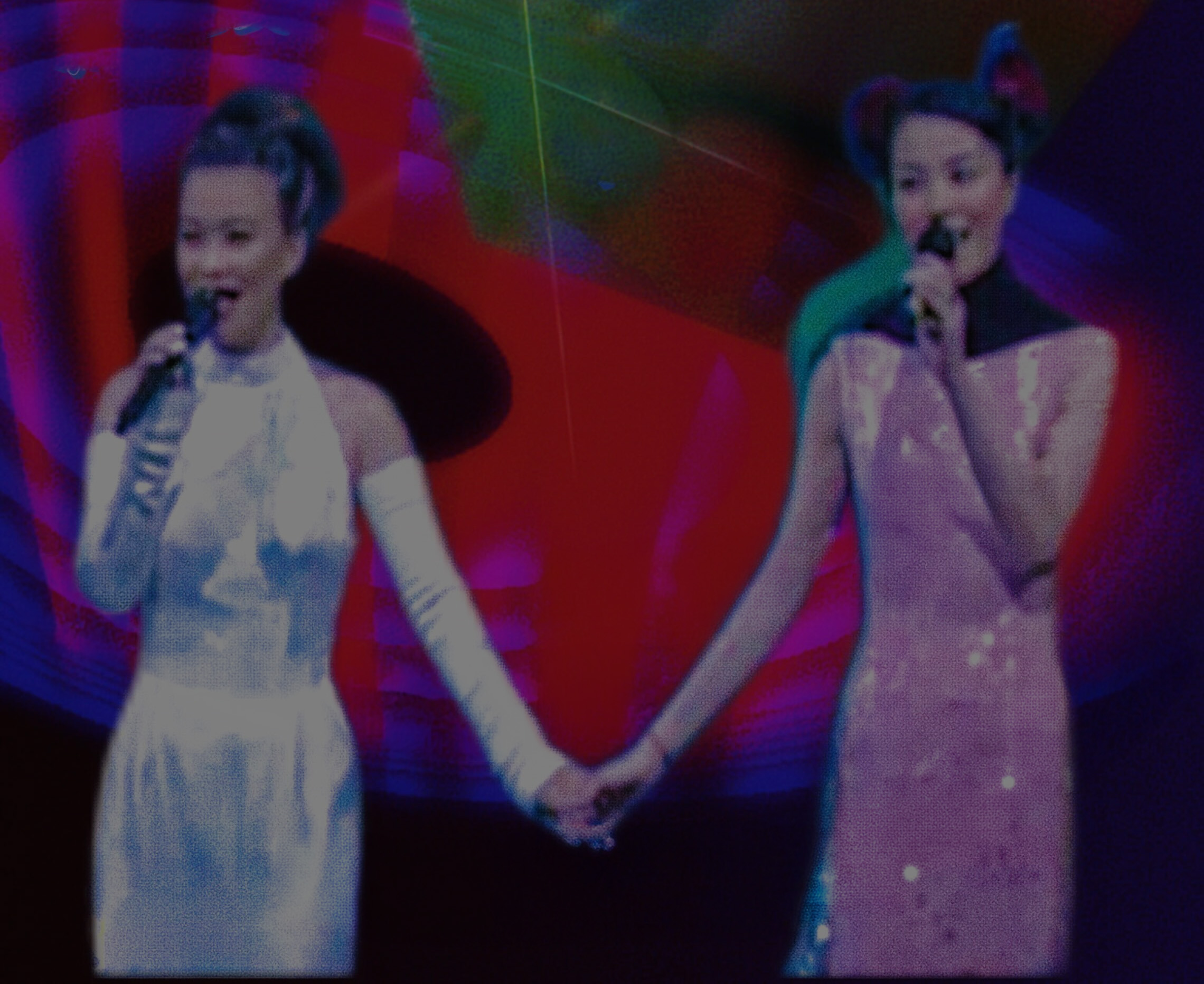 A woman placing her hand at the interactive installation.