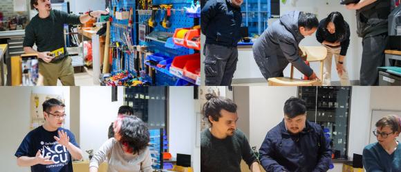 Repair workshop collage