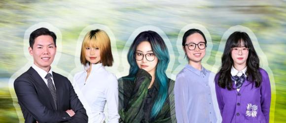Portrait of five student winners