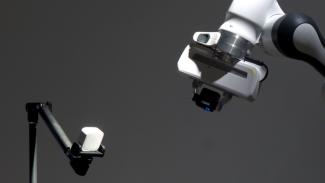 Close-up of the robotic arm