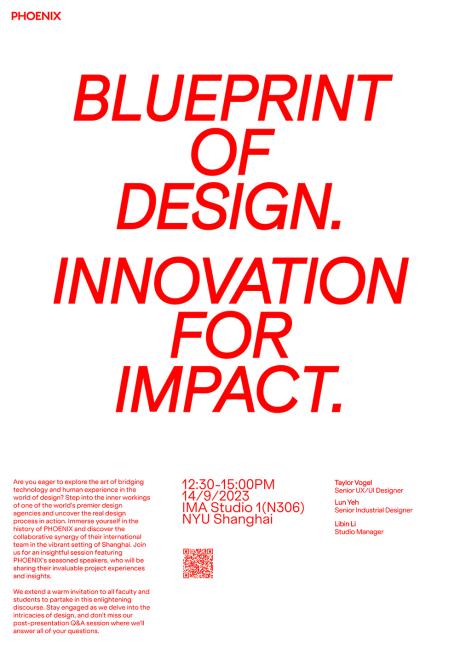 PHOENIX - Blueprint of Design, Innovation for Impact event poster