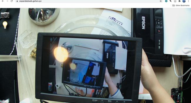 A monitor showing another monitor