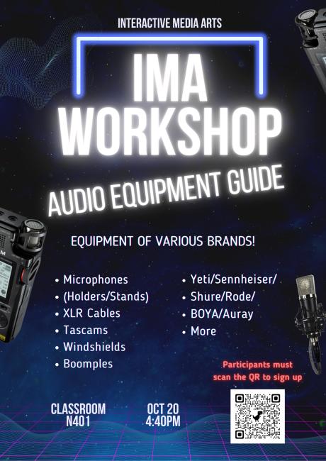 IMA Workshop Audio Equipment Guide poster