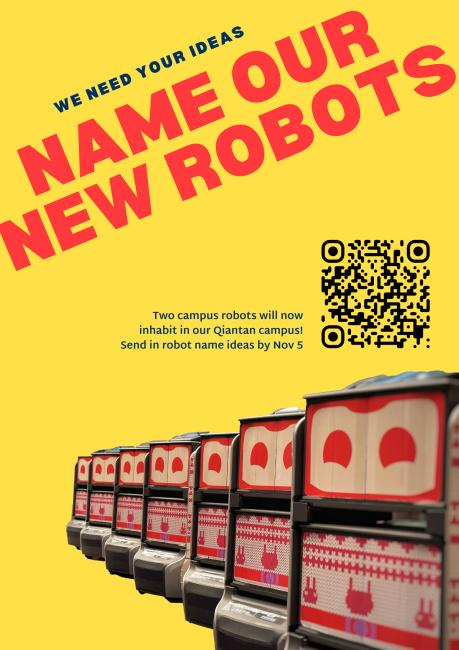 Name our new robots poster
