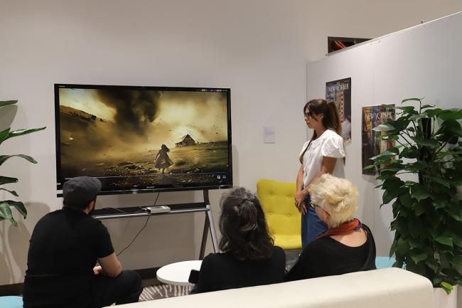 Viewing one of the trailers