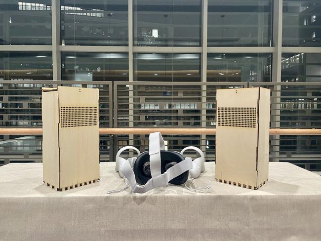 Relaxing Space containing VR headset and scent diffusers