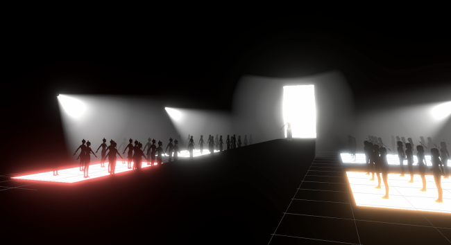 The intro catwalk that guide audience enter the virtual world