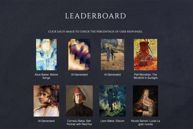 The leaderboard section of the webpage.