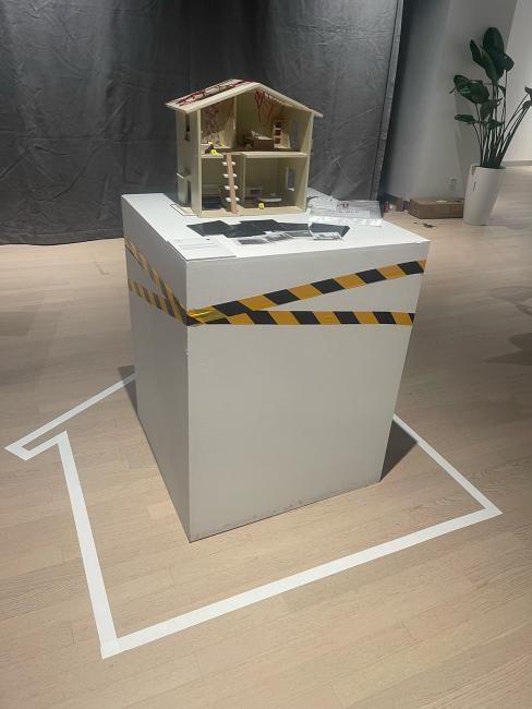 The whole setting is a crime scene.