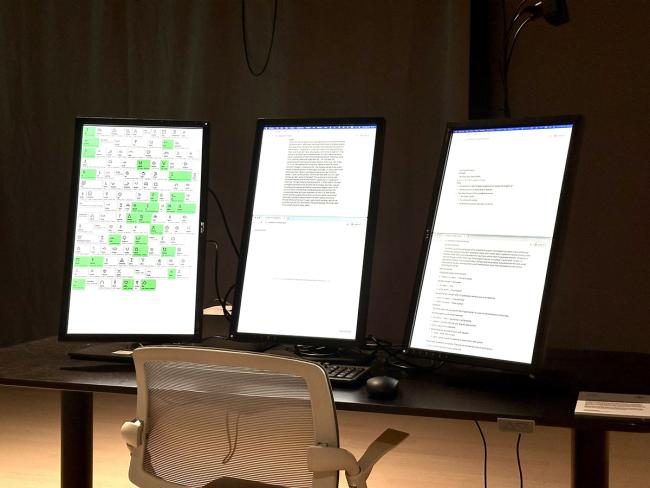 Front view of the display