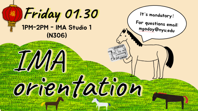 Spring 2026 IMA Orientation poster