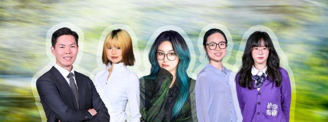 Portrait of five student winners