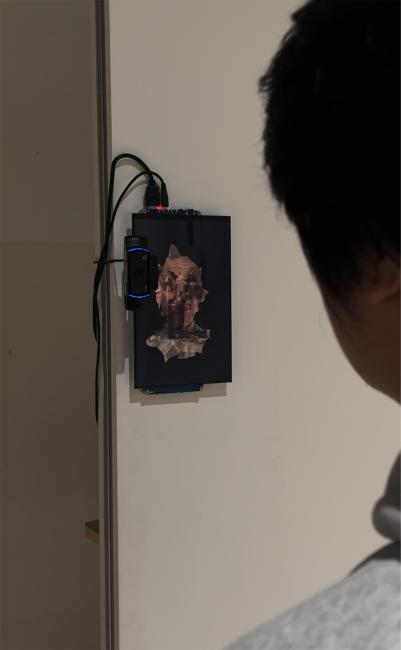 Participant interacting with the installation. 