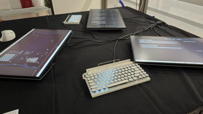 AI poetry input via typewriter keyboard