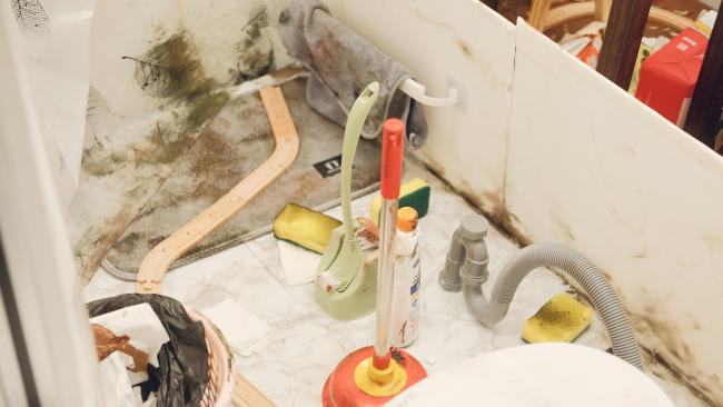 The miniature bathroom scene