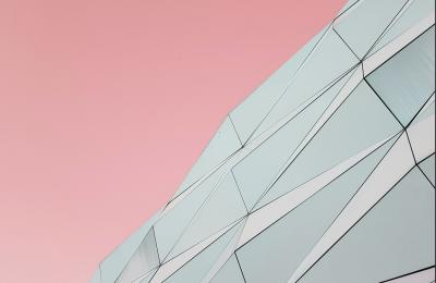 Architectural structure on a pink background