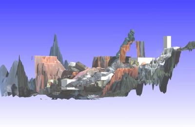 A landscape designed with Unity